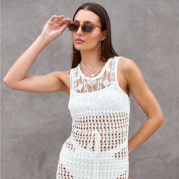 🦃BLACK FRIDAY SALE🦃 Mai Tai Mood Cream Crochet Maxi Dress - Picture 5 of 6